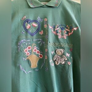 Alfred Dunner Vintage Embroidered Grandma Core Sweater. Size Med. EUC